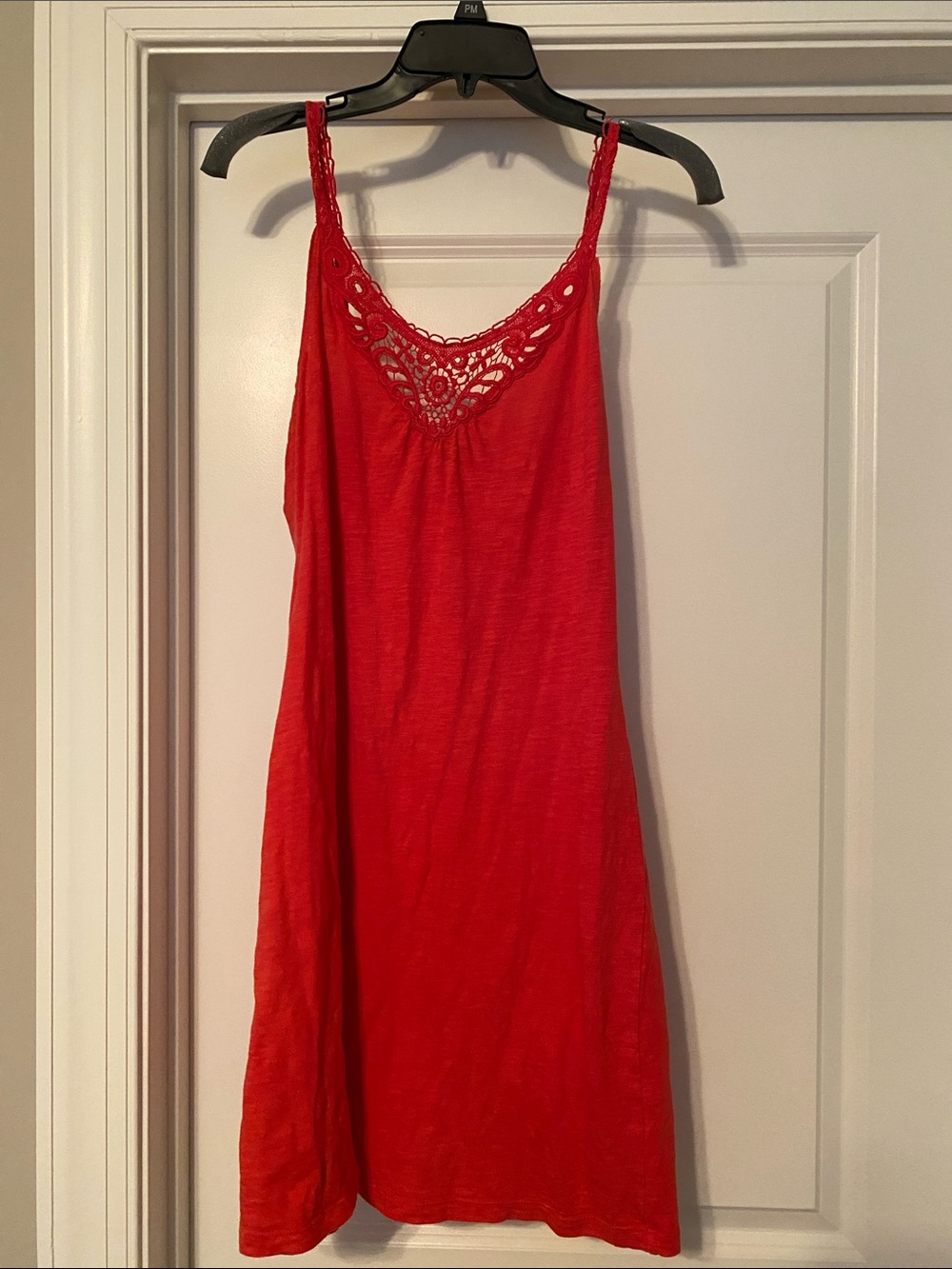 Red Lace Trim Slip Dress Gap Small